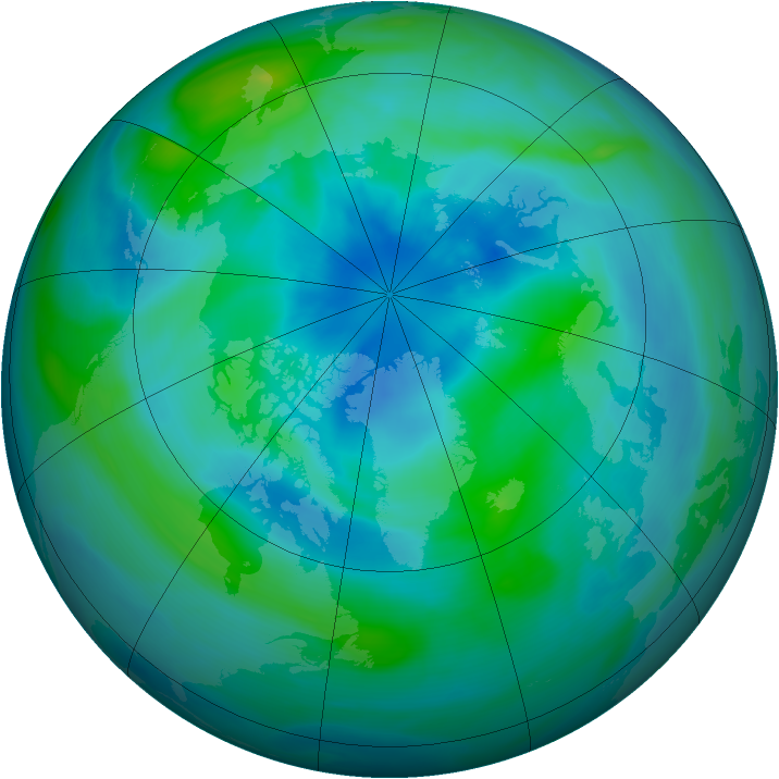 Arctic ozone map for 22 September 2005